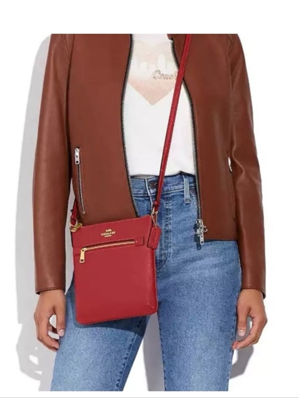 Coach Mini Rowan Crossgrain Leather File Bag - Picture 8 of 12